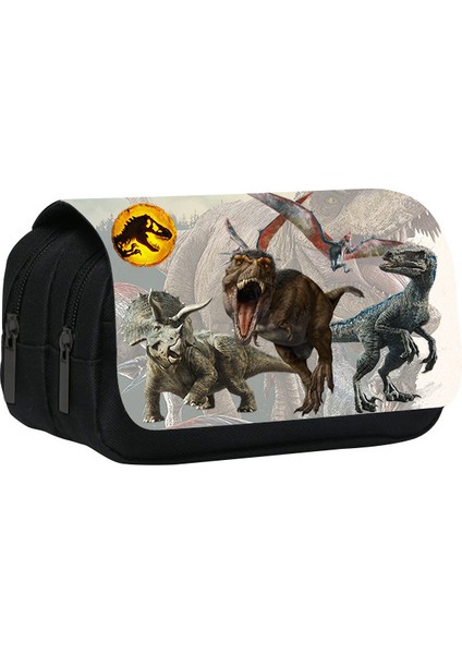 Stil 1 Dinozor Kalem Kutuları Anime Kawaii Kalem Çantaları Sabit Öğrenci Sevimli Okul Ofis Çift Katmanlı Kırtasiye Kutusu Kalem Kutuları (Yurt Dışından) fırsatları