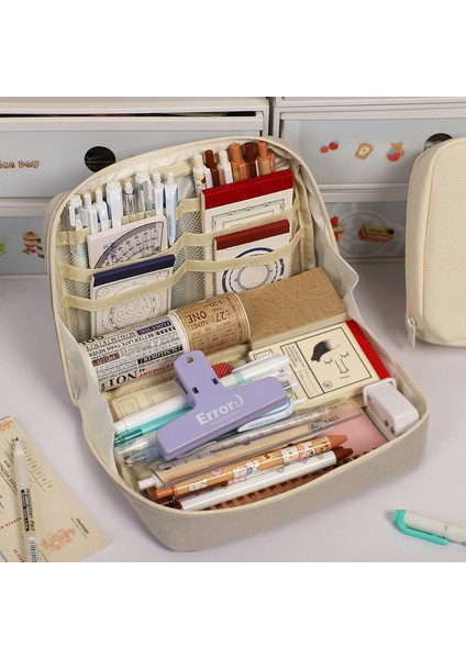 Bd-Zbgrxd-05 Jıanwu Çok Fonksiyonlu Büyük Kapasiteli Tuval Kalem Kutusu Yaratıcı Basit Depolama Kalem Kutusu Öğrenci Malzemeleri Kırtasiye (Yurt Dışından) fırsatları