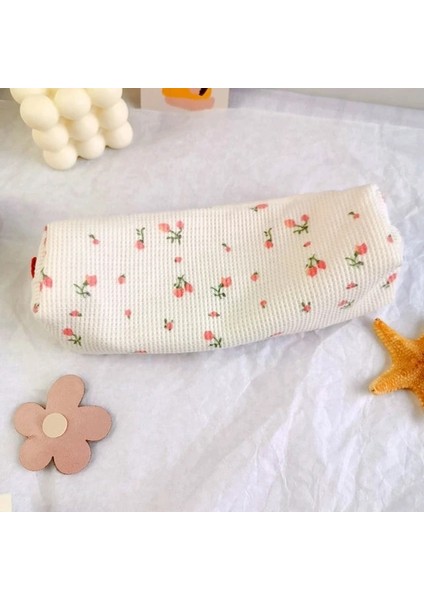 Pembe Çiçek Sevimli Küçük Çiçekler Kalem Kutuları Çiçek Pamuk Keten Kalem Çantası Basit Kalem Çantası Saklama Torbaları Okul Malzemeleri Kawaii Kırtasiye 1 Adet (Yurt Dışından)