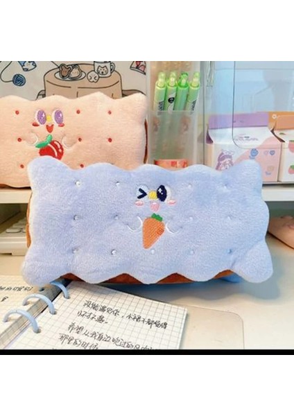 Bisküvi-E Kawaii Ekmek Tost Kalem Kutusu Çantası Kızlar Için Sevimli Peluş Kalem Kılıfı Kutusu Büyük Kapasiteli Öğrenci Okul Malzemeleri Kore Kırtasiye (Yurt Dışından)