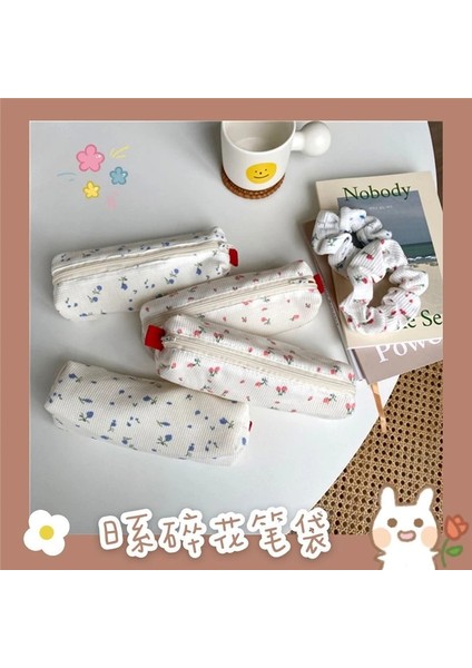 Pembe Çiçek Sevimli Küçük Çiçekler Kalem Kutuları Çiçek Pamuk Keten Kalem Çantası Basit Kalem Çantası Saklama Torbaları Okul Malzemeleri Kawaii Kırtasiye 1 Adet (Yurt Dışından) indirimleri