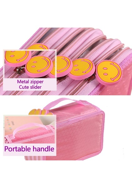 Mor Smile-52 Dört Katlı Kalem Kutuları Çanta Büyük Kapasiteli 72 Delik Kawaii Sevimli Kutu Kore Japon Kırtasiye Sanat Okul Malzemeleri (Yurt Dışından) fırsatları