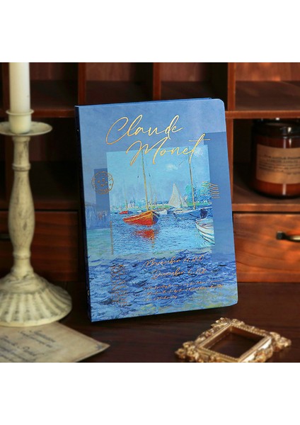 A5-D 64 Renkli Sayfa Van Gogh Monet Boyalı Ciltli Defterler A5/b5 Bağlayıcı Vintage Yaratıcı Günlük Planlayıcısı Dergisi Not Defteri Sanat Eskiz Defteri Kırtasiye (Yurt Dışından)