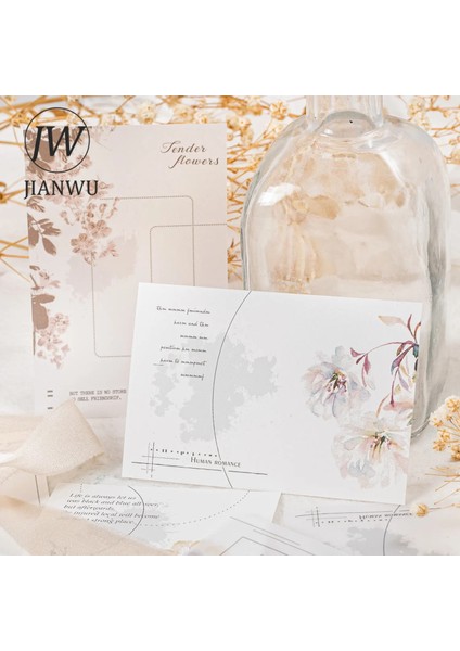 Bq-Dmhy-04 Jıanwu 24 Sayfa Açık Mürekkep ve Gizli Çiçekler Serisi Çift Malzeme El Kitabı Deco Malzeme Kağıt Yaratıcı Dıy Kolaj Kırtasiye (Yurt Dışından)