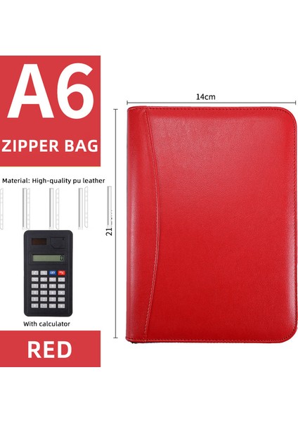 A6 (Hesap Makinesi Ile) A6/a5 Iş Pu Deri Klasör Padfolio Bütçe Bağlayıcı Nakit Zarf Organizatör Temizle Fermuarlı Bütçe Sayfaları Hesap Makinesi ile (Yurt Dışından)
