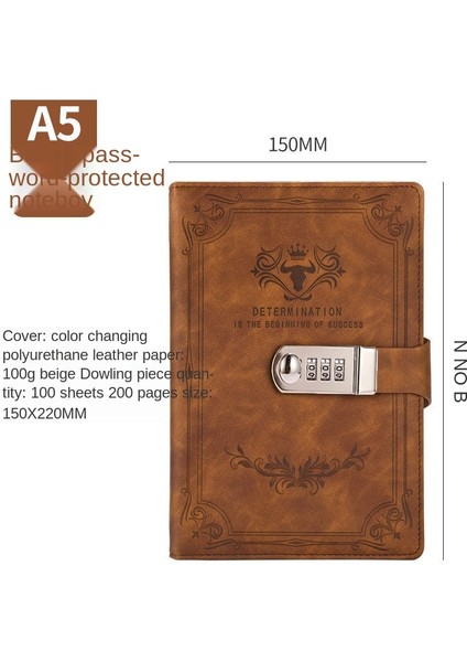 F 200 Sayfa A5 Retro Şifre Kitabı Kilitli Günlüğü Kalınlaşmış Yaratıcı El Defteri Öğrenci Not Defteri Kırtasiye Defter Bağlayıcı (Yurt Dışından) indirimleri