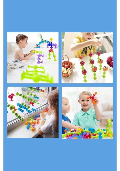 Vantuzlu Vakum Molekül 50 Parça Yapı Taşları Popit Duyusal Eğitici Oyuncak Squigz fırsatları