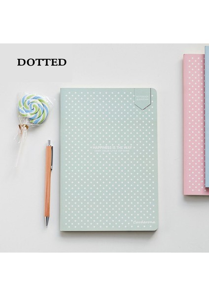 Yeşil A5 Noktalı A5 Sevimli Noktalı Günlük Bullet Defter Kırtasiye Yumuşak Kapak Günlüğü Seyahat Planlayıcısı (Yurt Dışından)