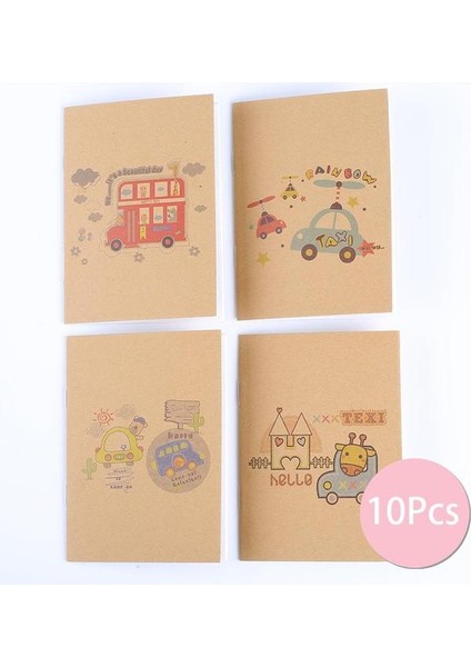 Araba 10 Adet/paket Vintage Kraft Kağıt Defter A7 Boş Kaktüs Baykuş Mini Sevimli Planlayıcısı Ofis Aksesuarı Günlüğü Not Defteri Dergisi Kırtasiye (Yurt Dışından)