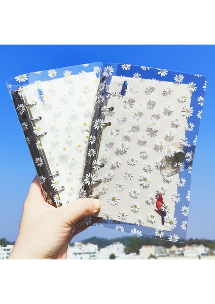 Endeks Böl A6 A6 Küçük Papatya Dizüstü Şeffaf 6 Halka Bağlayıcı Dosya Klasörü Gevşek Yaprak Halka Bağlayıcı Kawaii Okul Ofis Malzemeleri (Yurt Dışından) modelleri