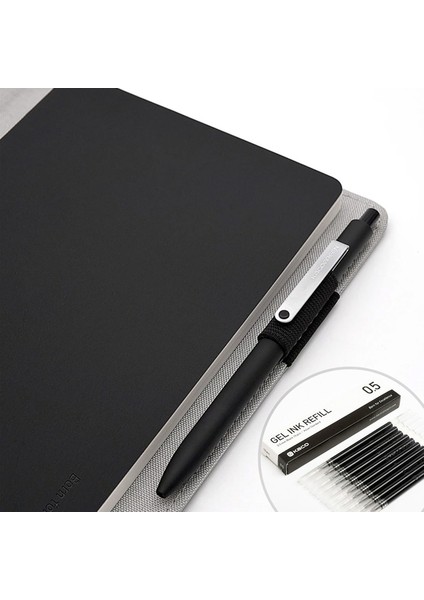 1BLACK1PEN10BLACKINK Youpin Kaco A5 Dizüstü Bilgisayar Akıllı Ev Asil Kağıt Pu Kart Yuvası Cüzdan Kitap Ofis Seyahat Için Bir Hediye ile (Yurt Dışından)