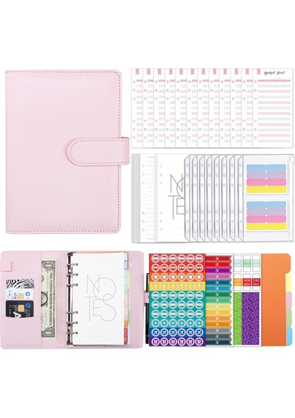 Pembe A6 A6 Pu Ciltli Defter Öğrenci Yaratıcı Bütçe Fatura Organizatör Kitap Gevşek Yaprak Haftalık Aylık Planlayıcı Gündem Ofis Arzı Yeni (Yurt Dışından)