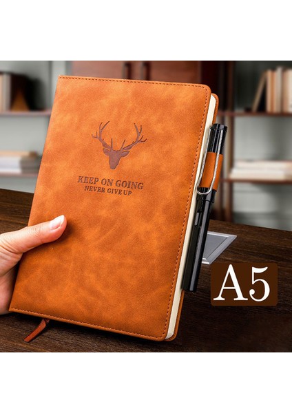 Auburn A5 360 Sayfa Süper Kalın Deri A5 Defter Günlük Iş Ofis Çalışma Defterleri Not Defteri Günlüğü Okul Malzemeleri (Yurt Dışından)