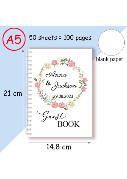 Stil 1 Isimleri Özelleştir Tarih A5 Spiral Defter Özel Isimler Tarih Kişiselleştirilmiş Imza Düğün Ziyaretçi Defteri Alternatif Ziyaretçi Defterini Özelleştir Mariage Resepsiyonu (Yurt Dışından)