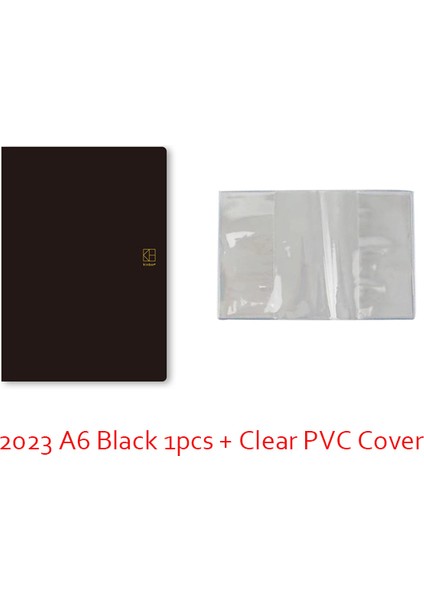 A6BLACK1PVC Kinbor 2023 A6 A5 Zaman Planı Planlayıcısı Günlük Öğrenme Dizüstü 224 Yaprak Günlük Pu Deri Kapak Блокнот Ofis Okul Kırtasiye (Yurt Dışından)