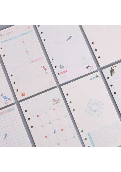 Satır A6 Toplam 90 Sayfa 45 Sayfa Kawaii A5 A6 Gevşek Yaprak Defter Kağıdı Dolum Spiral Ciltleyici Dizin Iç Sayfalar Aylık Haftalık Günlük Planlayıcı Gündem A7 (Yurt Dışından) modelleri