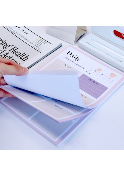 Günlük Planlayıcı - Nane Sharkbang Yeni Geliş Morandi Gündemi Günlük Planlayıcı, 100GSM Kağıt 52 Sayfa Yapılacaklar Listesi Not Defterleri Posta Notları Zaman Çizelgesi Not Defteri (Yurt Dışından) fırsatları