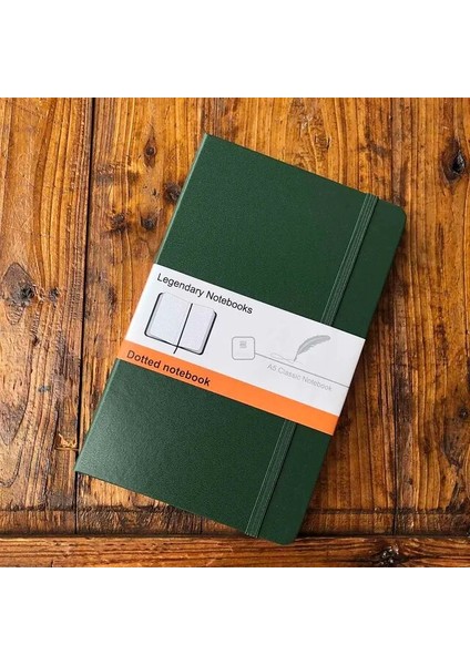 Klasik Yeşil Kare A5 Klasik Efsanevi Defter Gündem Not Defteri Sanat Dergisi Noktalı Sayfalar/çizgili/kare/boş 100GSM Kağıt (Yurt Dışından)