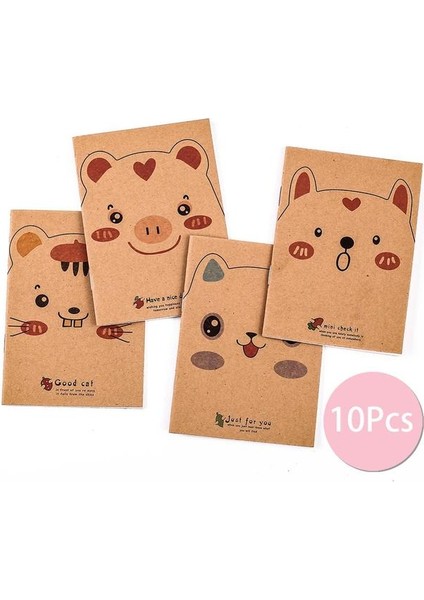 Domuz 10 Adet/paket Vintage Kraft Kağıt Defter A7 Boş Kaktüs Baykuş Mini Sevimli Planlayıcısı Ofis Aksesuarı Günlüğü Not Defteri Dergisi Kırtasiye (Yurt Dışından)