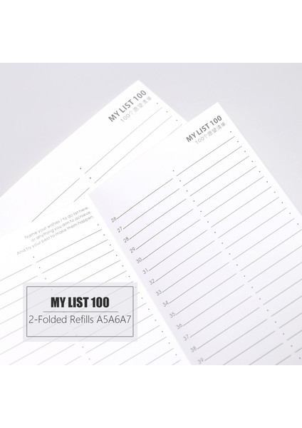 Listem 100 A6-95X173MM 5 Sayfa Listem 100 Kontrol Listesi Yapılacaklar Listesi Yedekler A5 A6 A7 6 Delikli Ciltleme Düzenleyici Defter Kağıtları Için Iki Katlı Yedekler N.1162 (Yurt Dışından)