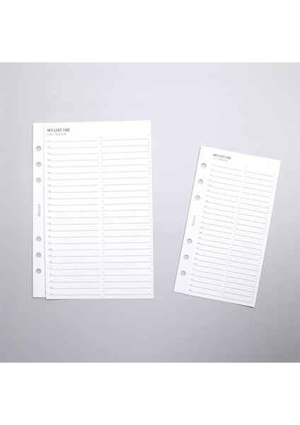 Listem 100 A6-95X173MM 5 Sayfa Listem 100 Kontrol Listesi Yapılacaklar Listesi Yedekler A5 A6 A7 6 Delikli Ciltleme Düzenleyici Defter Kağıtları Için Iki Katlı Yedekler N.1162 (Yurt Dışından)