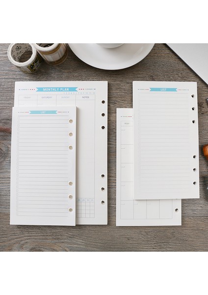 Yaprak A5 14X21 cm A5 A6 6 Delik Gevşek Yaprak Dolum Kağıdı Renkli Planlayıcısı Ekle Dizüstü Haftalık Ay Planlayıcısı Izgara Yapılacaklar Listesi 40 Sayfa/pc (Yurt Dışından) indirimleri
