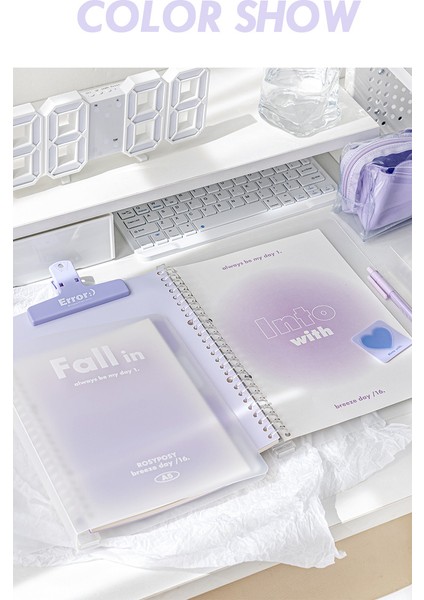 Mor B5 Şeffaf Kore Sevimli Günlük Defteri Dizüstü Gevşek Yapraklı Bağlayıcı Kawaii Dizüstü Gündem Organizatör Okul Kırtasiye (Yurt Dışından) fırsatları