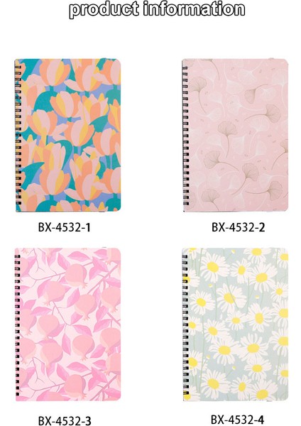 BX-4532-02 A6 A5 A6 A7 Kerry Yaratıcı Gevşek Yaprak Bobin Kitap Ins Çiçek Öğrenci Not Defteri Gelişmiş Günlüğü Ciltli Defter (Yurt Dışından)