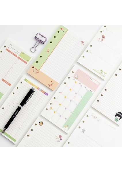 Aylık Planlayıcı A5 Mınkys Kawaii 45 Sayfa A5 A6 Gevşek Yaprak Defter Kağıdı Dolum Spiral Ciltleme Dizini Iç Sayfa Günlük Aylık Haftalık Gündem Planı (Yurt Dışından) indirimleri