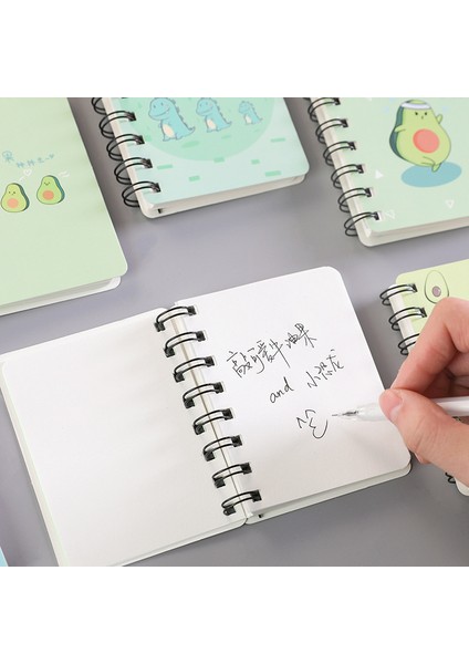 10 Dinozor A7 80 Sayfa Kore A7 Rollover Bobin Dizüstü Öğrenci Taşınabilir Mini Pocketbook Karikatür Not Defteri Ofis Okul Malzemeleri Dergiler Kawaii (Yurt Dışından)