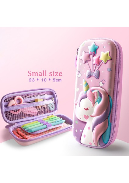 Unicorn Pembe-Küçük Unicorn 3D Eva Kalem Kutusu Kawaii Su Geçirmez Kalem Kutusu Kızlar Için Karikatür Büyük Kapasiteli Okul Malzemeleri Sevimli Kırtasiye Çanta Hediyeler (Yurt Dışından)