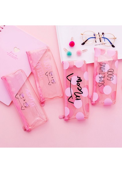 Iyi Bir Sevimli Kawaii Pembe Kedi Kalem Kutusu Okul Malzemeleri Kızlar Için Kırtasiye Hediye Büyük Kalem Çantası Şeffaf Kalem Çantası Okul Araçları (Yurt Dışından) fiyatları