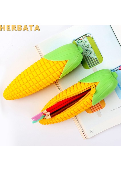 Sarı Simülasyon Mısır Şekli Silikon Kalem Kutusu Kalem Çantaları Dörtlü Kalem Çantası Öğrenci Kırtasiye Okul Malzemeleri Depolama Cartuchera (Yurt Dışından) fiyatları
