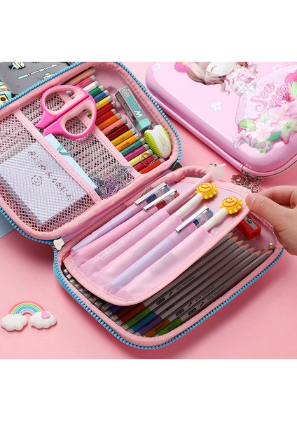 J Kalem Kutusu Kawaii Unicorn Kız Sevimli Estojo Escola Malzeme Okul Malzemeleri Yüksek Kapasiteli Kalemlik Kalem Kutusu Piornik Szkolny (Yurt Dışından)
