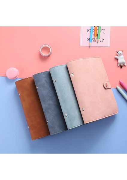 Fermuarlı Çanta A6 Pu Deri Defter Bütçe Bağlayıcı 6 Fermuarlı Kese Sayfaları Doldurulabilir 6 Halka Gevşek Yaprak Kişisel Planlayıcı Bağlayıcı Çıkartmalar (Yurt Dışından)