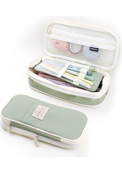 Koyu Pembe Kawaii Yeşil Kalem Kutuları Büyük Kapasiteli Kalem Çantası Kılıfı Hediye Kız Için Ofis Öğrenci Koleji Kırtasiye Organizatör Okul Malzemeleri (Yurt Dışından) fiyatları