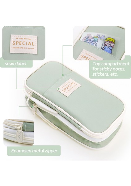 Koyu Pembe Kawaii Yeşil Kalem Kutuları Büyük Kapasiteli Kalem Çantası Kılıfı Hediye Kız Için Ofis Öğrenci Koleji Kırtasiye Organizatör Okul Malzemeleri (Yurt Dışından) indirimleri