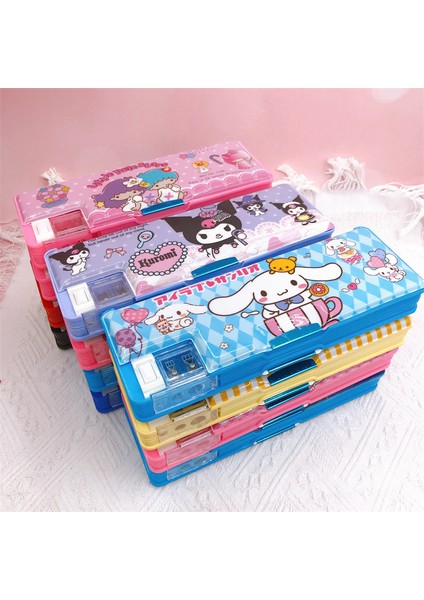 Stil 5 Sanrio Çift Taraflı Kalem Kutusu Kırtasiye Kutusu Çocuk Çok Fonksiyonlu Kalem Kutusu ile Kalemtıraş Öğrenci Malzemeleri (Yurt Dışından) indirimleri