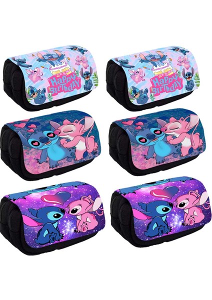 1 Adet Disney Her Türlü Lilo Stitch Tema Kalem Çantası Naylon Kalem Kutusu Çocuk Siyah Okul Malzemeleri Yüksek Kaliteli Kırtasiye Seti (Yurt Dışından)