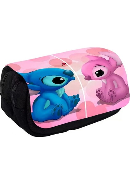 1 Adet Disney Her Türlü Lilo Stitch Tema Kalem Çantası Naylon Kalem Kutusu Çocuk Siyah Okul Malzemeleri Yüksek Kaliteli Kırtasiye Seti (Yurt Dışından)
