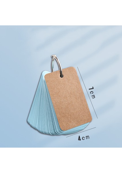 Mavi 100 Adet 100 Adet/kutu El Yazısı Kart Bloknotlar Inek Derisi Renk Kelime Kartı Kawaii Bloknot Boş Kraft Kağıt Sevimli Halka Toka Mektup CARD4X7CM (Yurt Dışından)