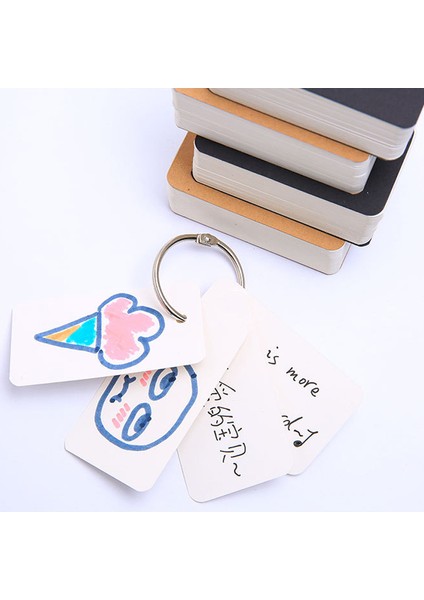Mavi 100 Adet 100 Adet/kutu El Yazısı Kart Bloknotlar Inek Derisi Renk Kelime Kartı Kawaii Bloknot Boş Kraft Kağıt Sevimli Halka Toka Mektup CARD4X7CM (Yurt Dışından) indirimleri