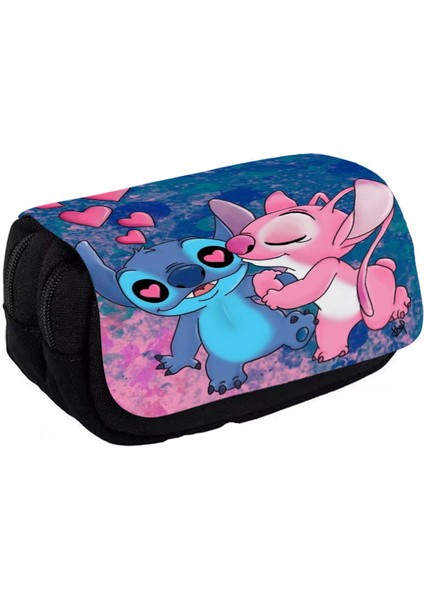 1 Adet Karikatür Disney Lilo Dikiş Stilleri Kalem Çantası Naylon Kalem Kutusu Çocuk Siyah Okul Malzemeleri Yüksek Kaliteli Kırtasiye Seti (Yurt Dışından)