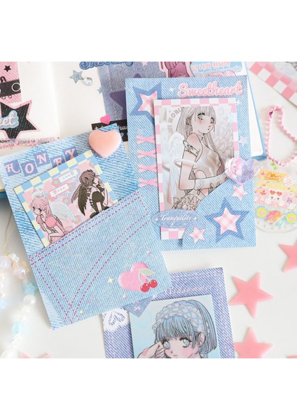 C 80 Adet Sevimli Yaratıcı Kovboy Malzeme Kağıt Kartı Ins Tarzı Kore Idol Fotoğraf Arka Plan Deco Dıy Scrapbooking Günlük Malzemeleri (Yurt Dışından) fırsatları