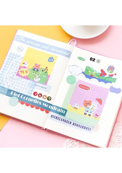 D Mohamm 200 Yaprak Süt Kutusu Not Karikatür Sevimli Ayı Tavşan Özü Çift Yapışkan Bant Taşınabilir Not Not Kağıdı (Yurt Dışından) fırsatları