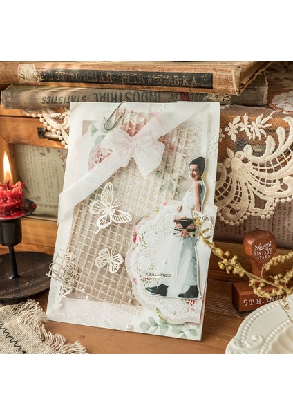 Stil 6 Yeni Perakende Retro Dantel Çiçek Hikayesi Bloknot Diy Malzeme Kağıt Not Defteri Dergisi Scrapbooking (Yurt Dışından)