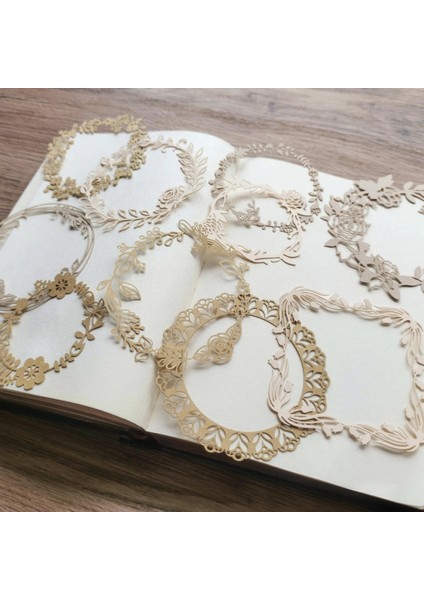 Stil 4 10 Yaprak Bitki Çelenk Vintage El Yapımı Malzeme Retro Içi Boş Kağıt Kart Stoğu Kolaj Deco Kağıt Mermi Günlük Aksesuarları (Yurt Dışından) fiyatları