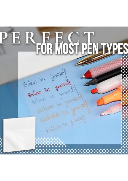 75X75MM-50SHEETS-R Sihirli Saydam Yapışkan Notlar Su Geçirmez Pet Şeffaf Memo Etiket Not Kağıdı Günlük Yapılacaklar Listesi Paperlaria Okul Kırtasiye (Yurt Dışından)