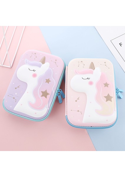 Sevimli Kalem Kutusu Unicorn Kalem Kutusu Kawaii Kalem Kutusu Büyük Kırtasiye 3D Kalem Kutusu Çocuklar Için Ofis Trousse Scolaire Sevimli Okul Kalem Kutuları (Yurt Dışından)