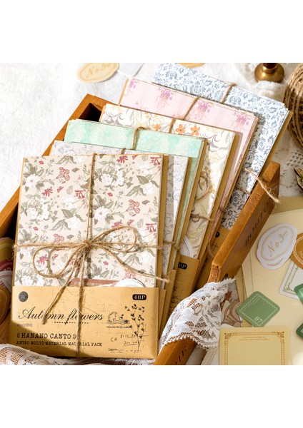 Stil 3 40 Adet Vintage Doku Kraft El Işi Kağıdı Dıy Scrapbooking Malzeme Etiket Dekor Önemsiz Dergisi Okul Kart Yapımı Kırtasiye Not Kağıdı (Yurt Dışından)
